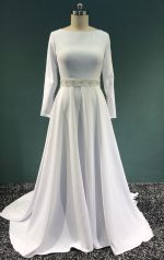 Modest Wedding Dresses with Long Sleeves,A-line Wedding Dress