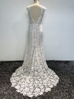 Boho Lace Wedding Dress,V-neck Destination Wedding Dress