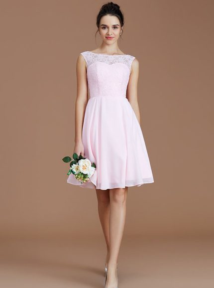 BlushPink Short Bridesmaid Dresses,Knee Length Bridesmaid Dress,11338