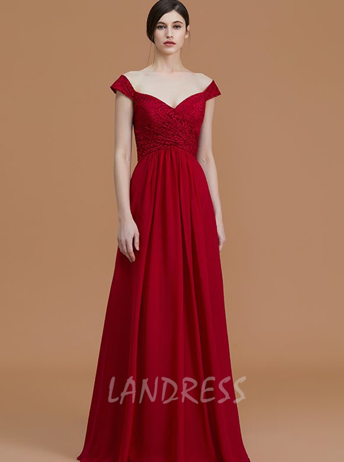 Off the Shoulder Bridesmaid Dresses,Empire Waist Bridesmaid Dress,11325
