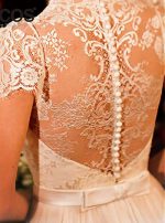 Chiffon Beach Wedding Dresses,Elegant Bridal Dress with Short Sleeves,11301