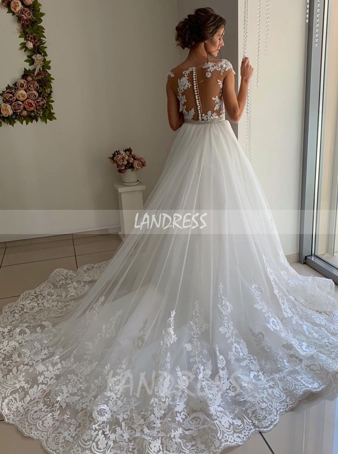 2 in 1 Stylish Wedding Dress,Form-fitting Bridal Dress,12267