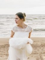 Boho Wedding Dress,Open Back Wedding Dress,Floor Length Tulle Wedding Dress,12021