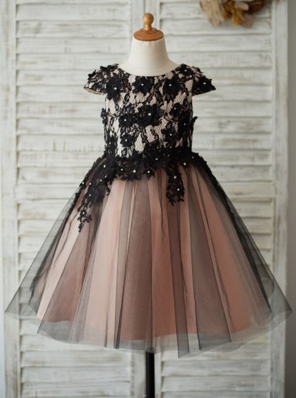 Adorable Flower Girl Dresses,Holiday Dress with Cap Sleeves,11862