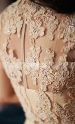 A-line Champagne Elegant Bridal Dress V-neck,12257