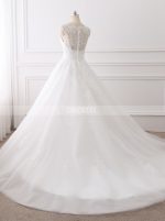 A-line Elegant Wedding Dresses,Classic Bridal Dress with Train,11724