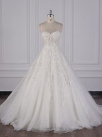 A-line Strapless Wedding Dresses,Sparkly Wedding Dress,12081