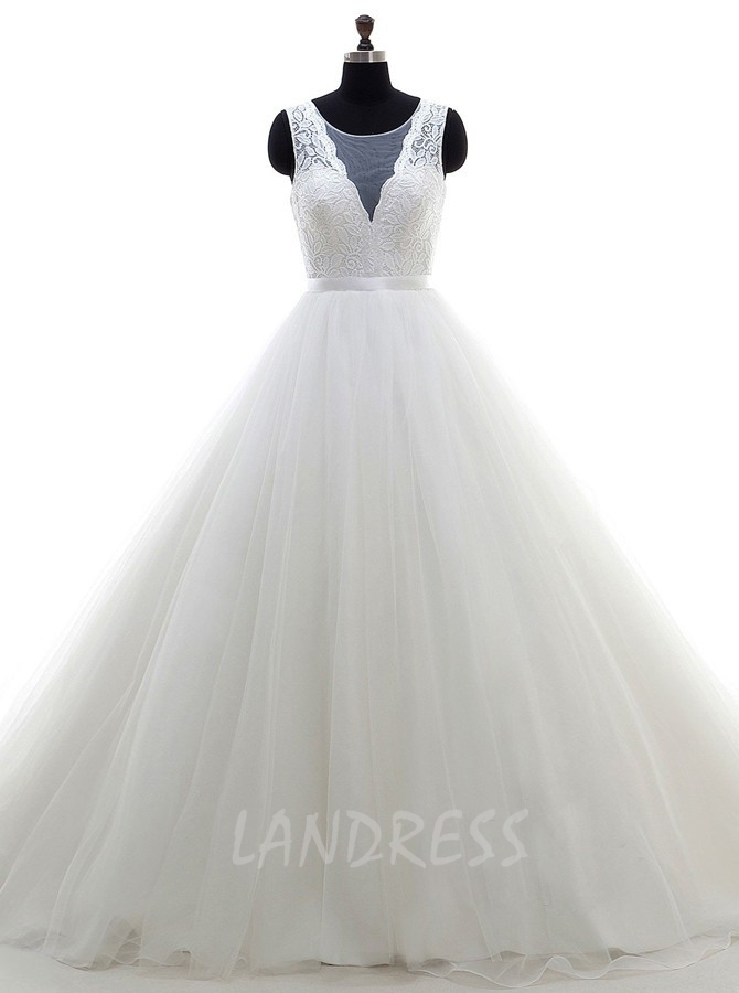 A-line Wedding Dresses,Simple Bridal Dress,11678