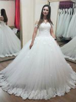 Ball Gown Wedding Dress,Off the Shoulder Bridal Gown with Appliques,11664