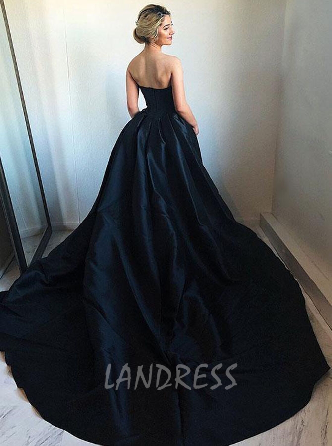 Black Ball Gown Dress,Sweetheart Simple Prom Gown,11869