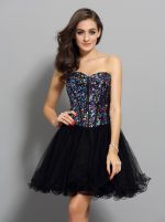 Black Sweet 16 Dresses,Sparkly Cocktail Dress,Sweetheart Homecoming Dress,11467