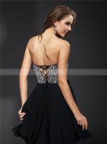 Black Sweetheart Empire Homecoming Dress,Lace Up Cocktail Dress,11539