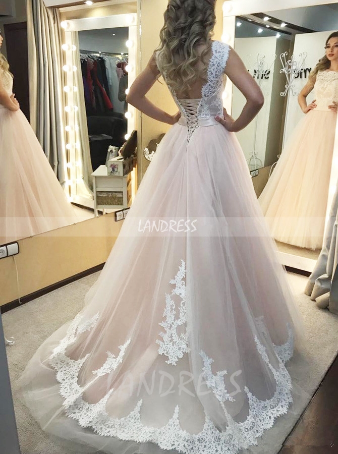 Blush A-line Wedding Dresses,Classic Wedding Dress,11643