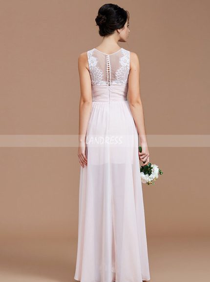 Blush Pink Bridesmaid Dresses,Bridesmaid Dress with Slit,Beach Bridesmaid Dress,11358