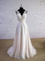 Blush Wedding Dress,Modest Wedding Dress,11614