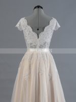 Boho Wedding Dresses with Cap Sleeves,Lace Bridal Dress,11277