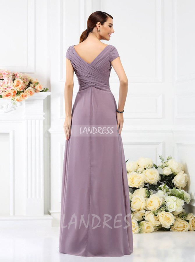 Bridesmaid Dresses with Sleeves,Pleated Bridesmaid Dress,11385