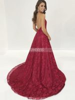 Burgundy Evening Dresses,Lace Halter Prom Dress,11213