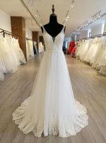 Casual Wedding Dresses with Straps,Beaded Tulle Bridal Dress,11564