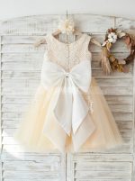 Champagne A-line Flower Girl Dresses,Girl Pageant Dress,11828