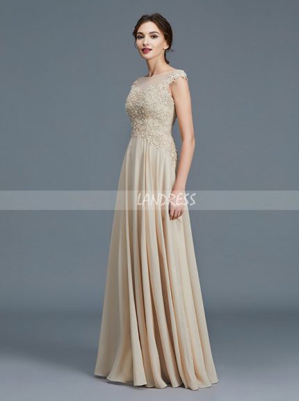 Champagne A-line Mother of the Bride Dresses,Modest Mother Dress ...