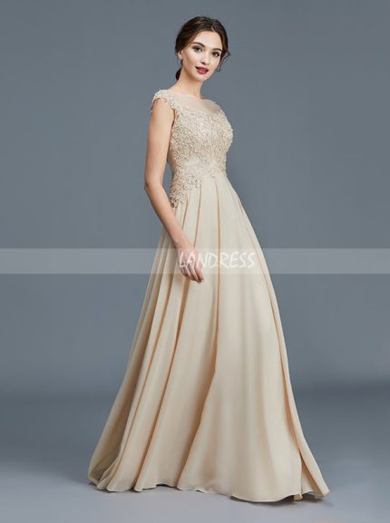 Champagne A-line Mother of the Bride Dresses,Modest Mother Dress,11793