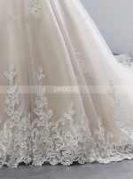 Champagne Ball Gown Wedding Dresses,Off the Shoulder Bridal Gown,11703