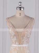 Champagne Wedding Dresses,Sparkly Mermaid Bridal Dress,12102