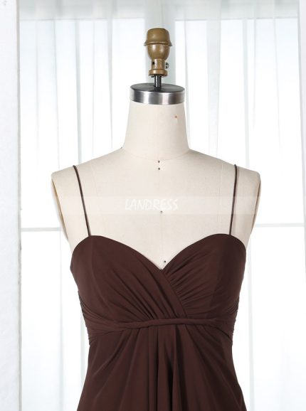 Chocolate Bridesmaid Dresses,Empire Waist Bridesmaid Dress,Long Simple Bridesmaid Dress,11350