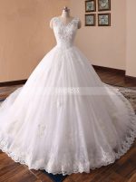 Classic Ball Gown Wedding Dresses,Long Train Bridal Gown,11715