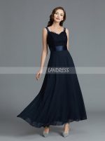 Dark Navy Mother of the Bride Dresses with Jacket,Ankle length Mother Dress,11801
