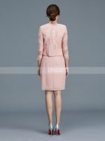 Dark Pink Mother of the Bride Dress with Jacket,Short Mother Dress,11773