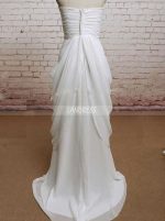 Draped Beach Wedding Dresses,Strapless Wedding Dress,Romantic Wedding Dress,11575