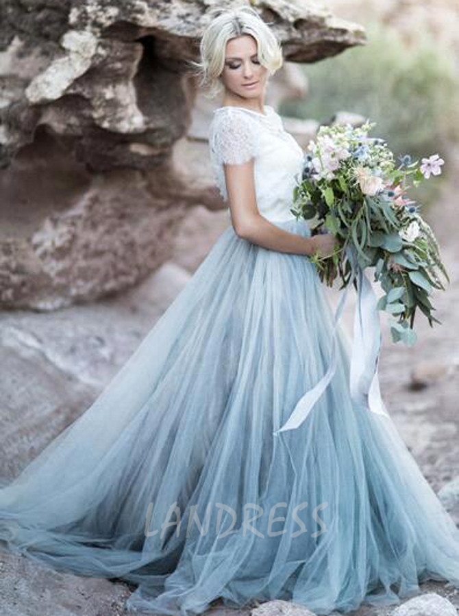 Dusty Blue Wedding Dresses,Rustic Wedding Dresses - Landress.co.uk