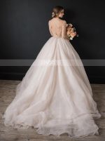 Elegant Ball Gown Bridal Dress, Long Sleeves Organza Tulle Wedding Dress,12299