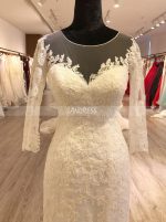 Fit and Flare Wedding Dresses with Sleeves,Lace Vintage Wedding Dress,11571