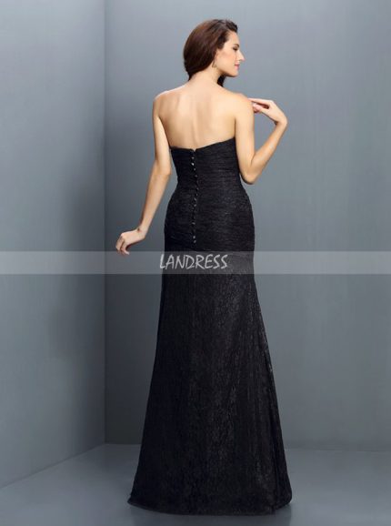 Fitted Lace Bridesmaid Dresses,Black Bridesmaid Dress,11413