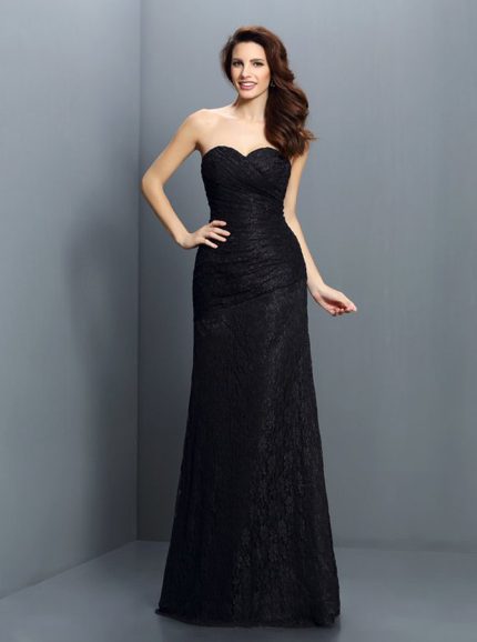Fitted Lace Bridesmaid Dresses,Black Bridesmaid Dress,11413
