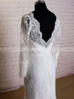 Fitted Wedding Dresses with Long Sleeves,Lace Vintage Wedding Dress,11624
