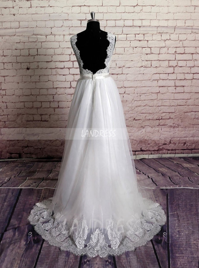 Floor Length Wedding Dress,White Wedding Dress,11633