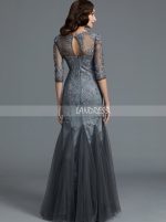 Gorgeous Mermaid Mother of the Bride Dresses,Tulle Mother Dress with Sleeves,11765