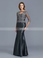 Grey Mermaid Mother of the Bride Dress,Fitted Mother Dresses,11785