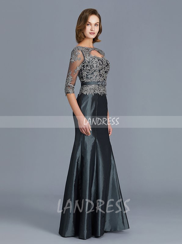 Grey Mermaid Mother of the Bride Dress,Fitted Mother Dresses,11785