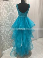 High Low Homecoming Dresses,Ruffled Prom Dress,Unique Prom Dress,11219