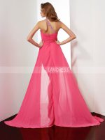HotPink High Low Homecoming Dresses,One Shoulder Tight Cocktail Dress,11475