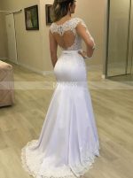 Illusion Long Sleeves Mermaid Fitted Wedding Dress,12283