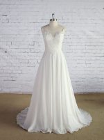 Ivory Wedding Dresses,Chiffon Beach Wedding Dress,11636