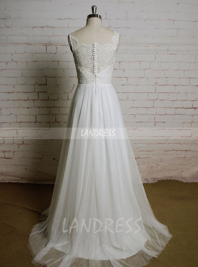 Ivory Wedding Dresses,Lace and Tulle Wedding Dress,11626