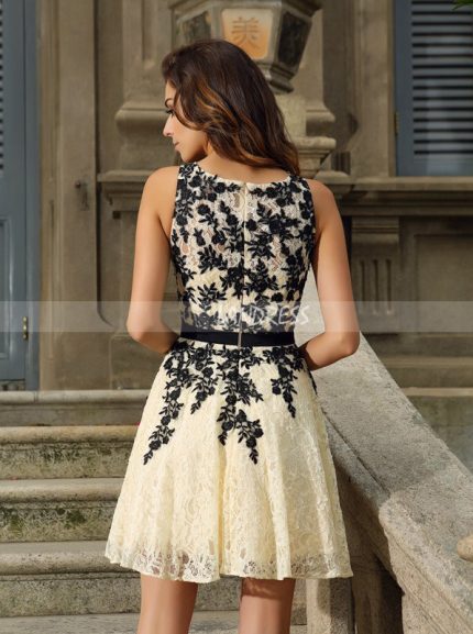 Lace Homecoming Dresses,A-line Cocktail Dress,Short Prom Dress,11441