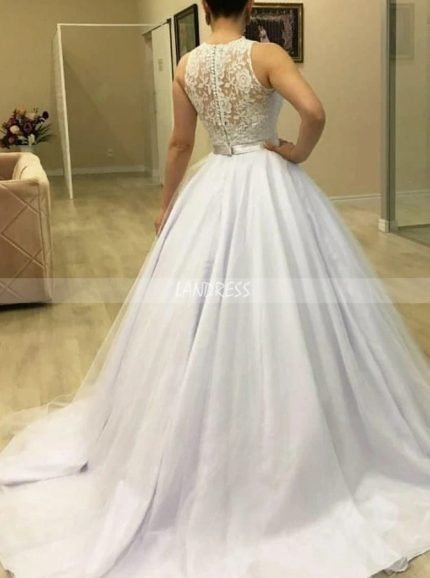 Princess Ball Gown Bridal Dress with Lace Bodice,12295